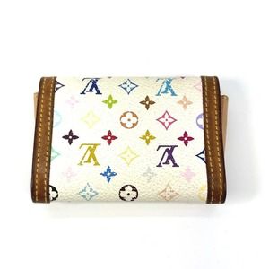 Louis Vuitton Wallet Monnaie Porte Plat flap white Blanc coin Multicolor